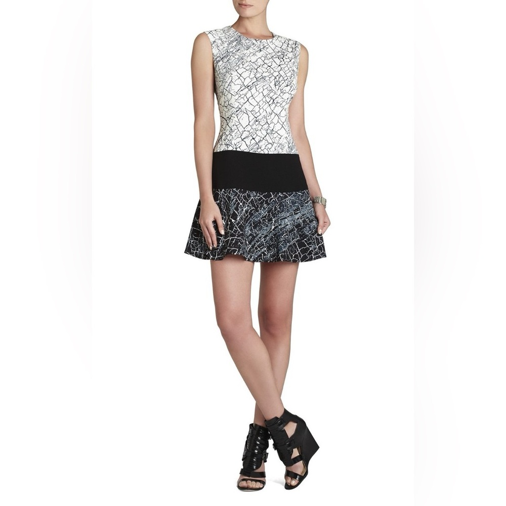 BCBGMaxAzria Monochrome Abstract Dress